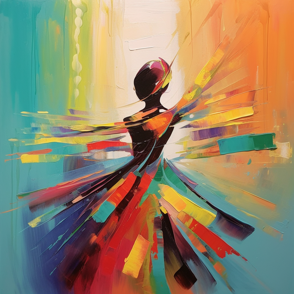 Large Dancing Girl Abstract Art Dancing Girl Palette Oil Painting Abstract Dancing Girl Wall Art