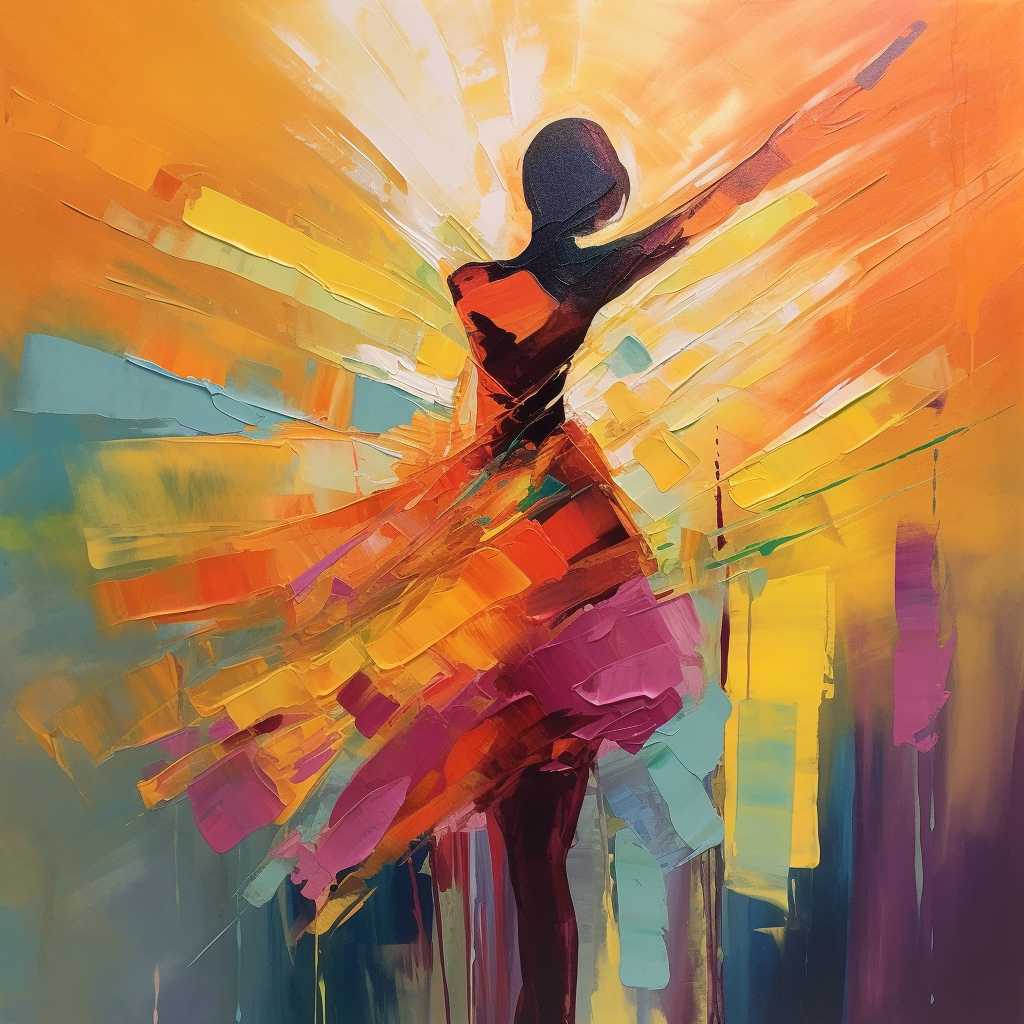 Abstract Dancer Back View Palette Canvas Art Abstract Dancing Woman Texture Wall Art Decoration