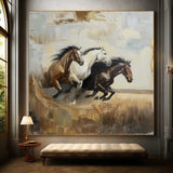 Running Horses Abstract Wall Art Decor Horses Oil Painting for Sale Horses Texture Abstract Art Canvas