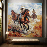 Prairie Cowboy Riding Oil Painting for Sale Modern Prairie Cowboy Riding Oil Painting Canvas Wall Art Decoration