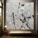 Grey Pollock Abstract Canvas Wall Art Decor Grey Pollock Abstract Oil Paintings for Sale