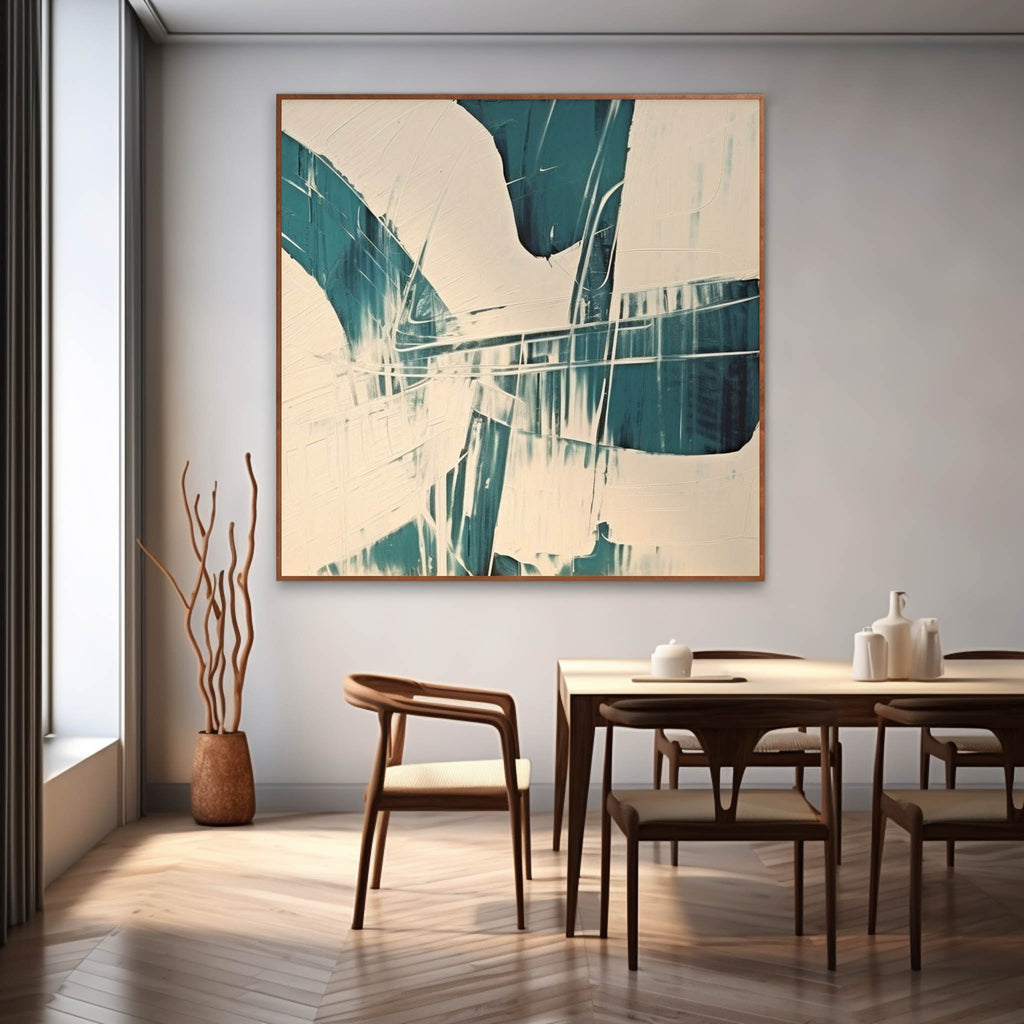 Beige and Blue Abstract Art Beige and Blue Abstract Art on Canvas ...