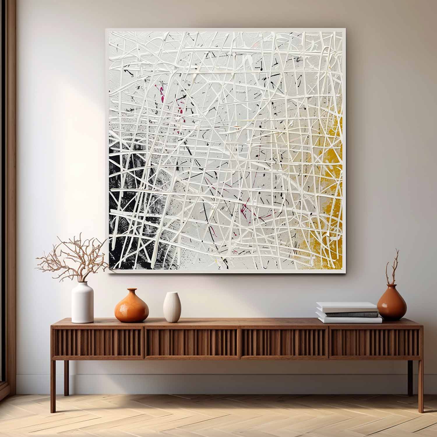 White Modern Minimalist Wall Painting for Sale White Abstract Minimalist Canvas Art Decor