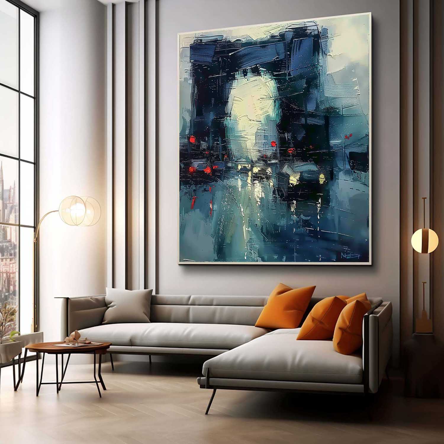 Contemporary French Oil Painting Arc de Triomphe Canvas Art French Art Urban Wall Art for Sale