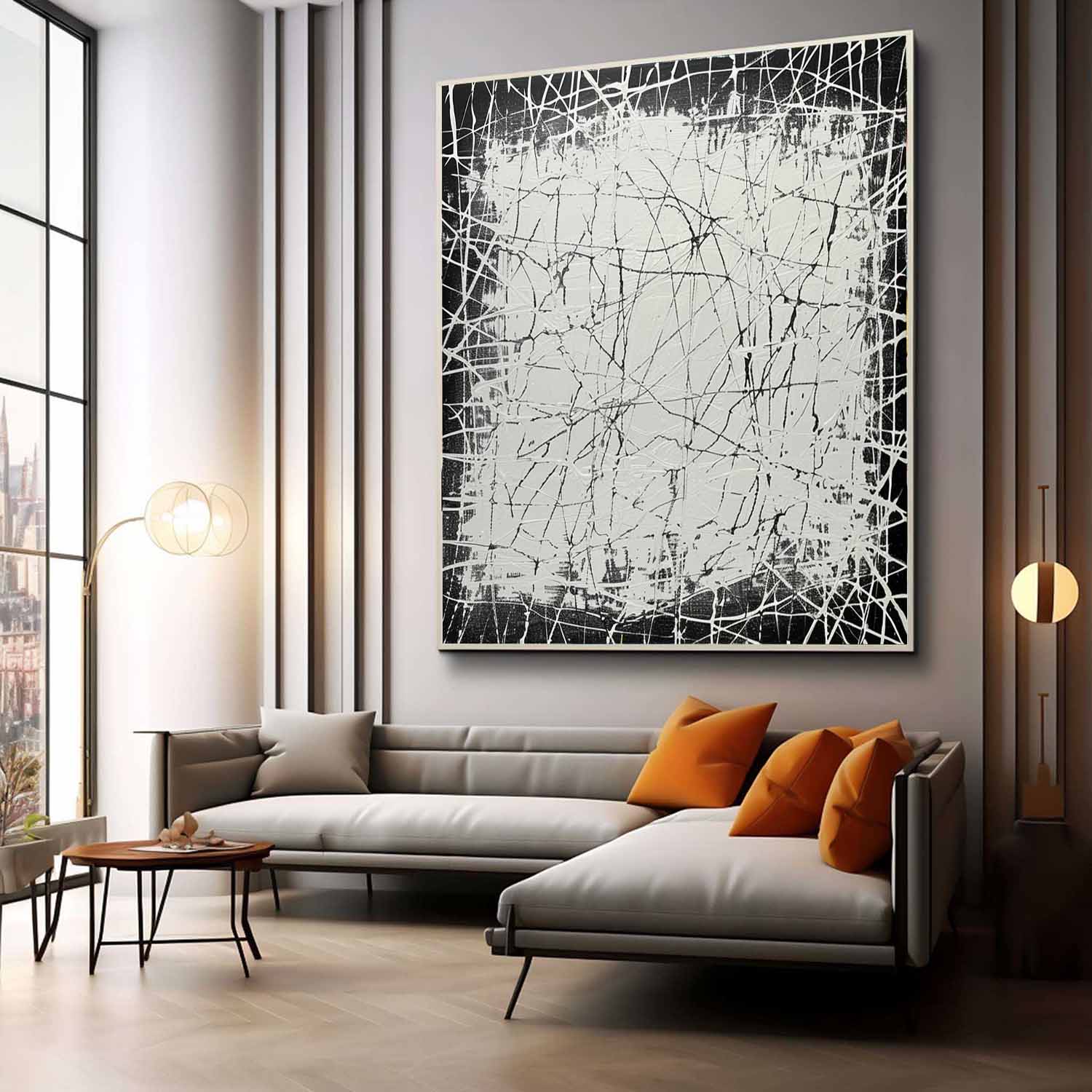 Black and White Abstract Art Black and White Minimalist Oil Painting Black Abstract Textured Painting