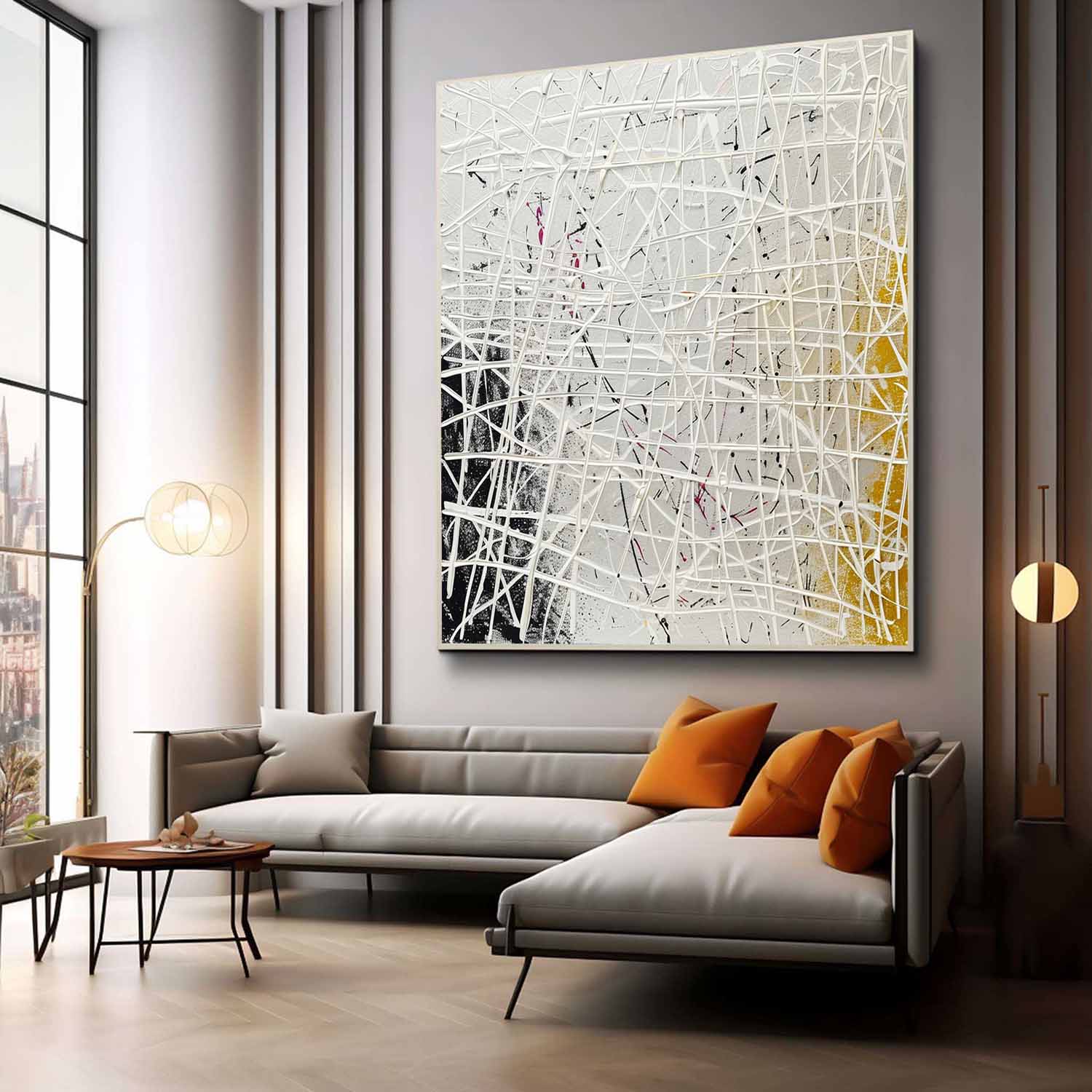 White Modern Minimalist Wall Painting for Sale White Abstract Minimalist Canvas Art Decor