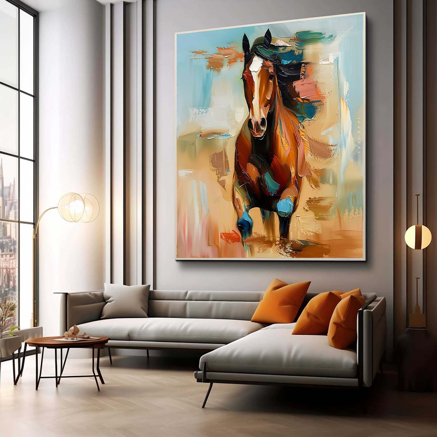 Running Horse Abstract Wall Art Decor Horse Oil Painting For Sale Palette Horse Texture Abstract Art On Canvas