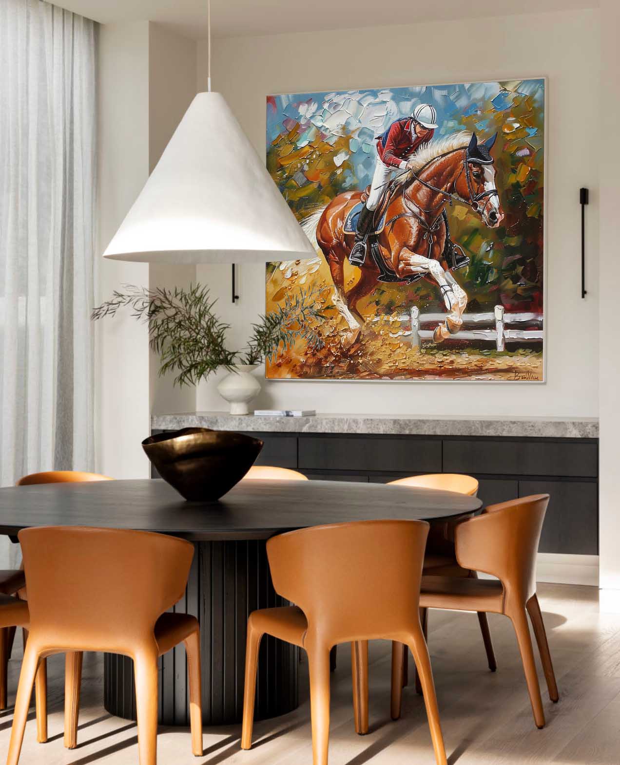 Horse Racing Canvas Wall Art Decor Equestrian Oil Painting Equestrian Wall Paintings For Sale