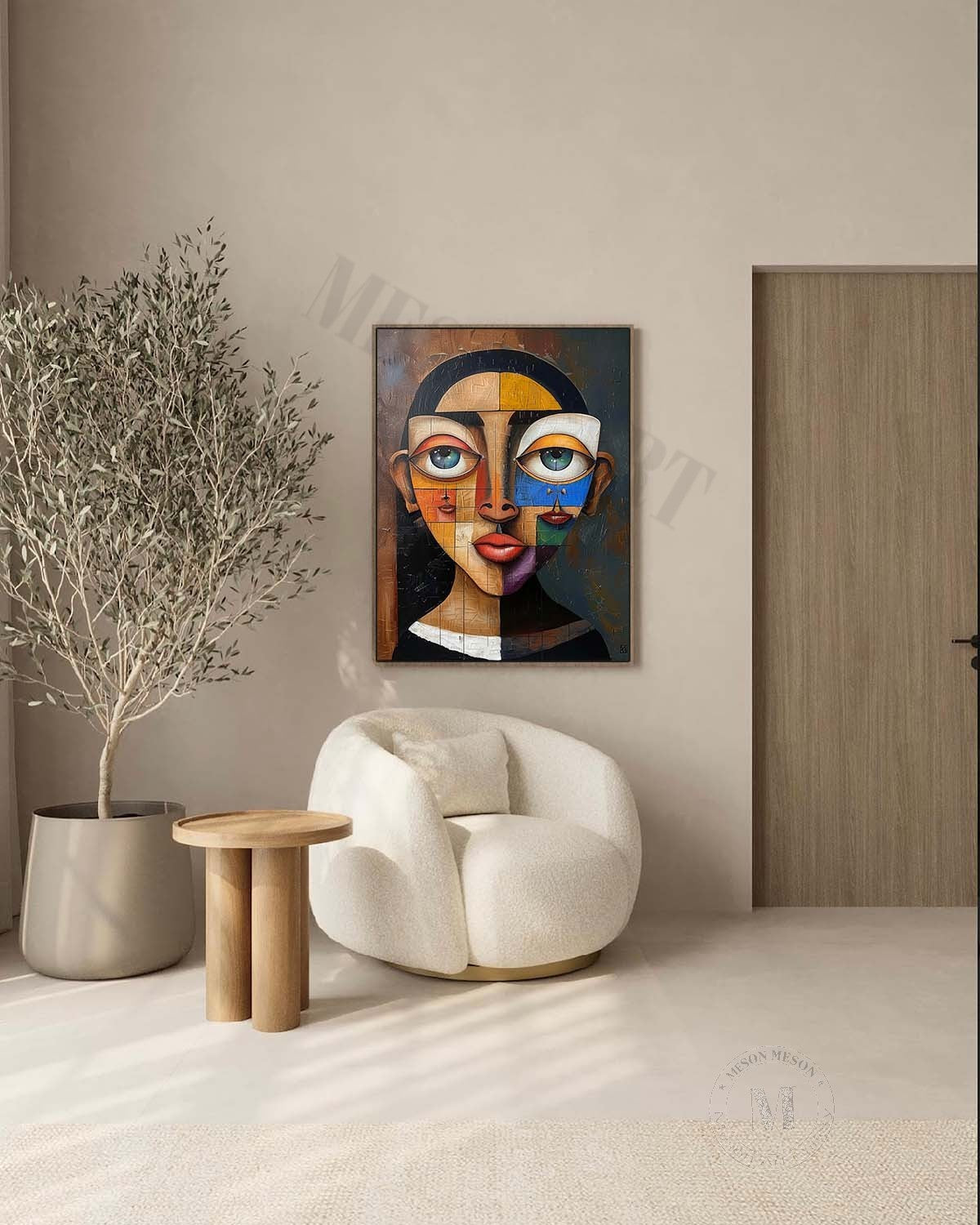 Modern Lady Portrait Abstract Canvas Art Female Portrait Painting Female Pop Abstract Art for Sale