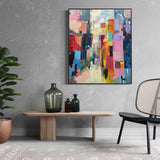 Large Modern City Abstract Oil Painting Modern City Abstract Texture Canvas Art for Sale