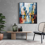 Large Modern Color Abstract Oil Painting Modern Urban Color Abstract Textured Canvas Art for Sale