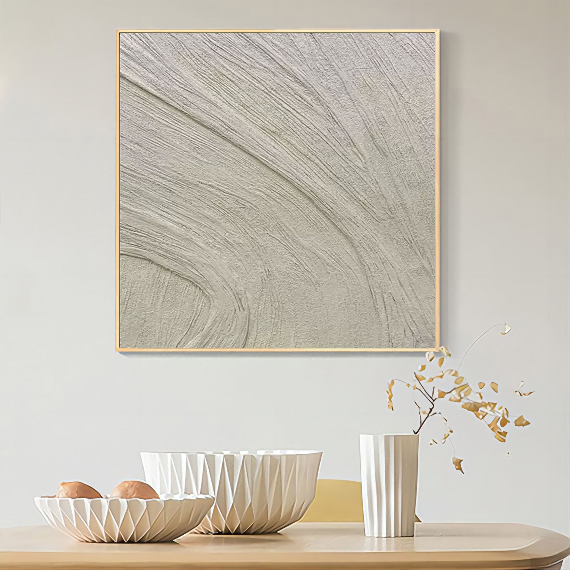 White 3D Abstract Art White Plaster Art White 3D Textured Canvas Painting White Minimalist Paintings