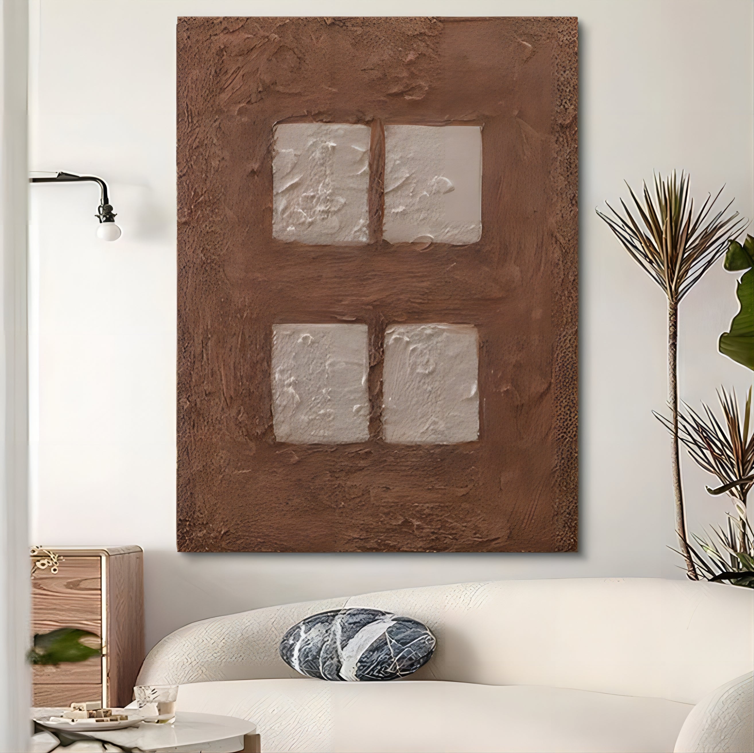 Brown Abstract Oil Painting Brown Textured Canvas Art Wabi-Sabi Wall Art brown abstract minimalism Art