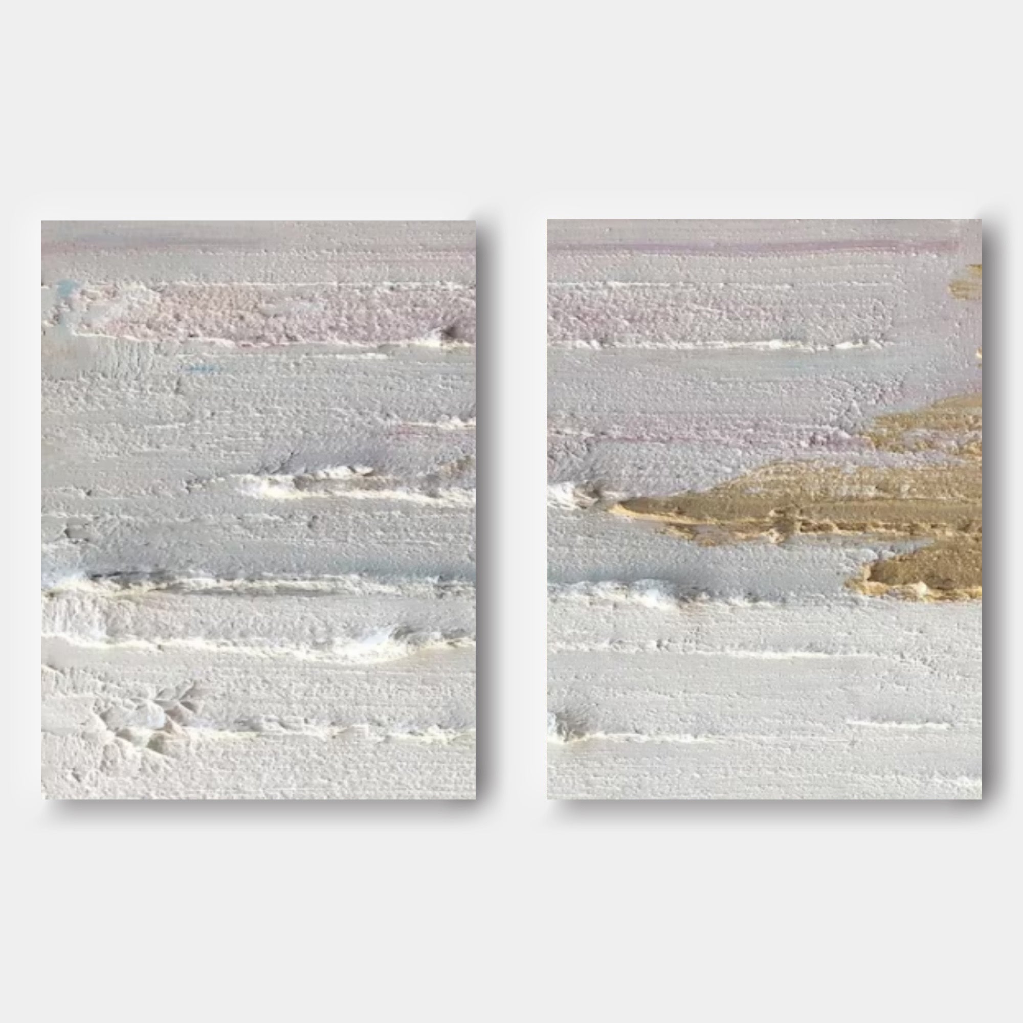 Gray and White 3D Abstract Art Set of 2 Wabi-Sabi Wall Art Minimalist Art Textured Wall Painting