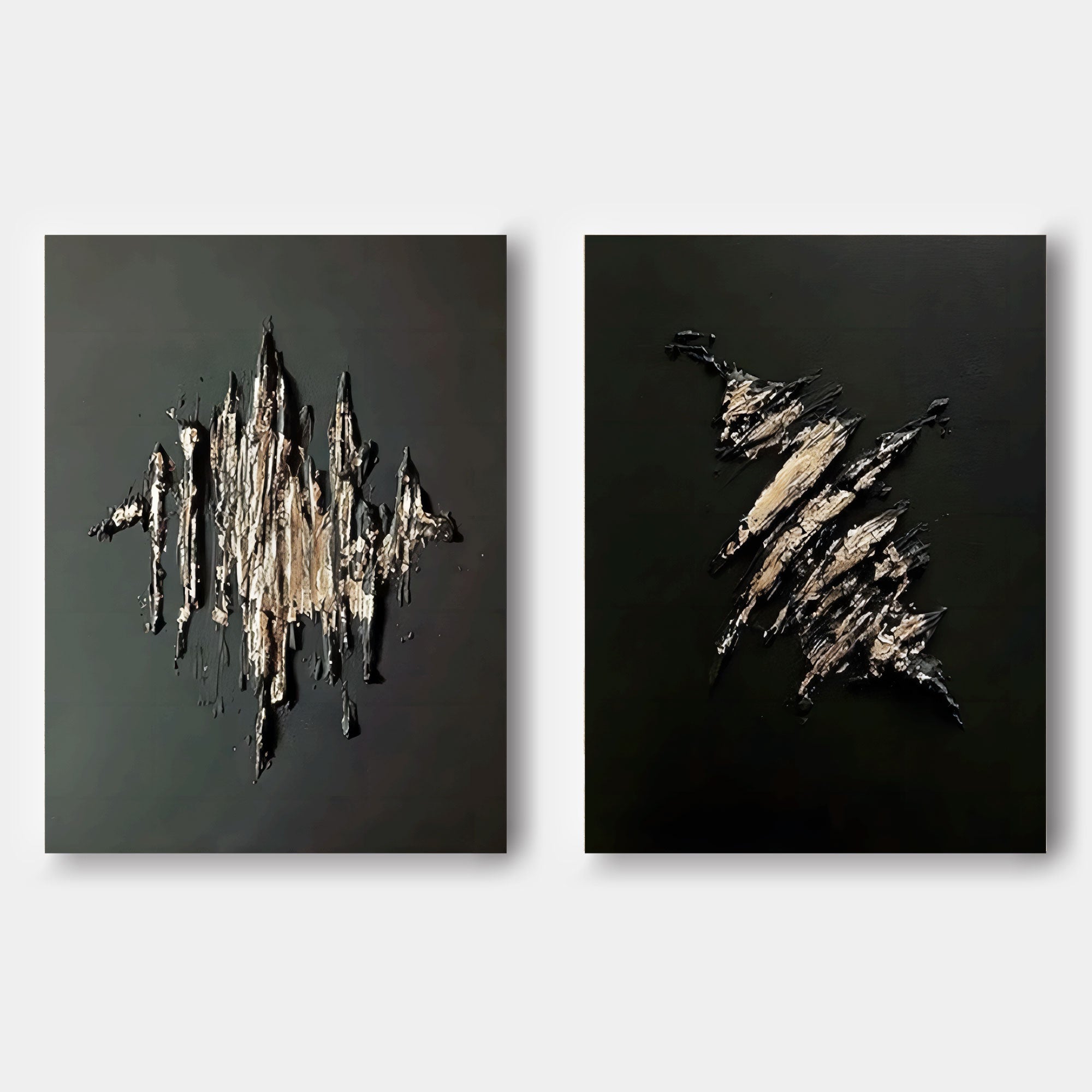 Large Black and Gold 3D Abstract Art Textured Wall Art Plaster Wall Art ...