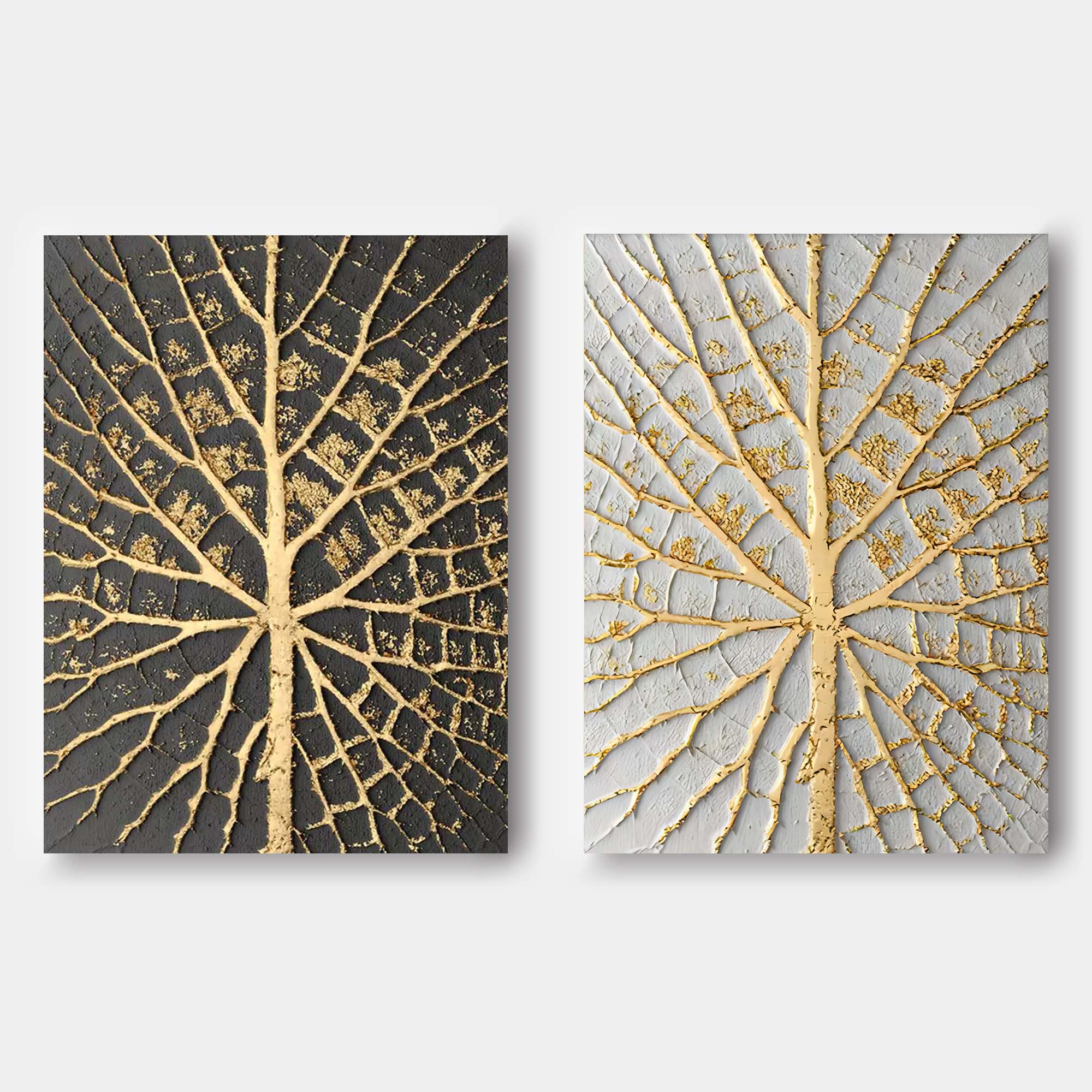 Set of 2 Gold 3D Abstract Painting Gold Texture Wall Art Gold Abstract Oil Painting Light Luxury Home Decoration Wall Painting Set of 2