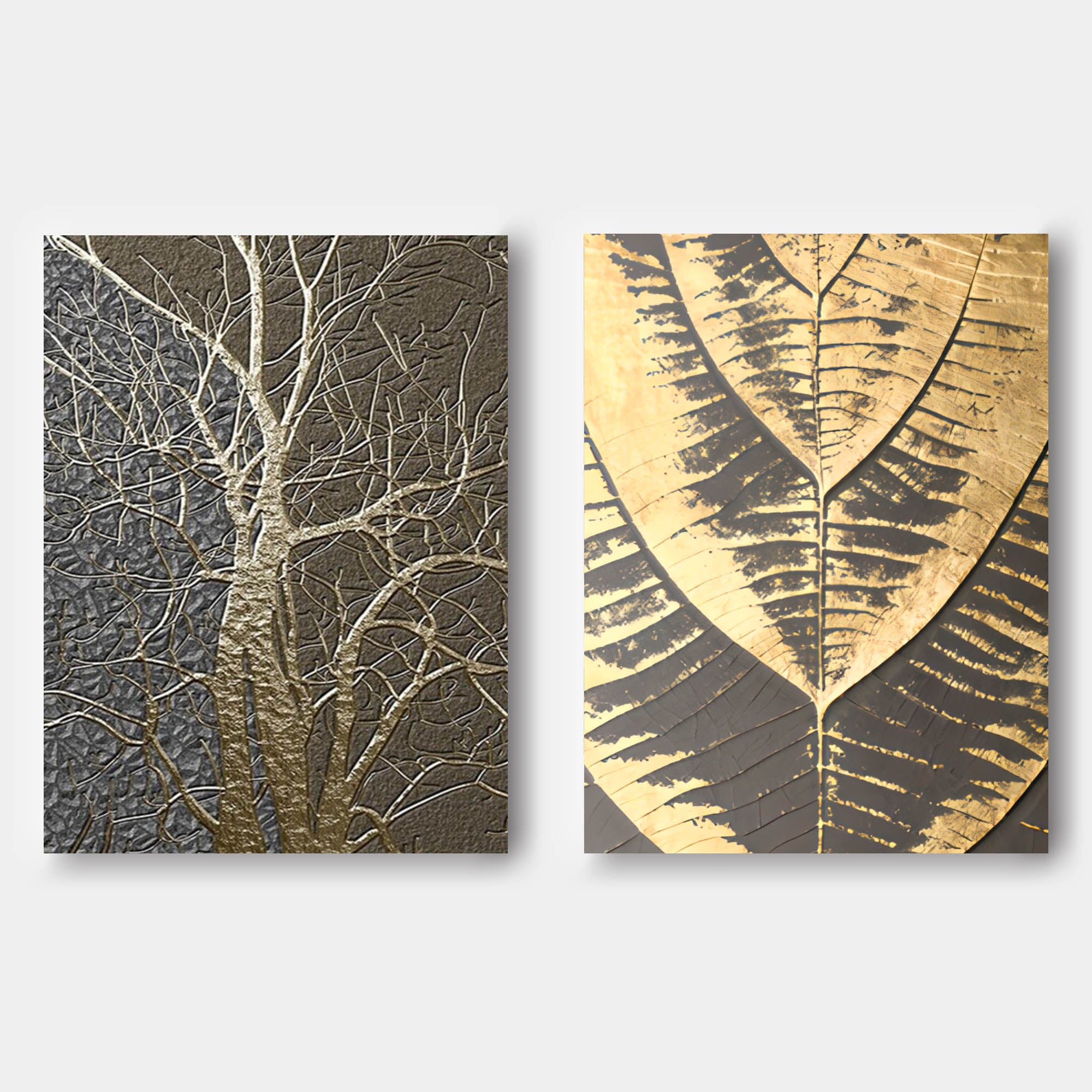 Set of 2 Gold 3D Abstract Painting Gold Texture Wall Art Gold Abstract Oil Painting Light Luxury Home Decoration Wall Painting Set of 2