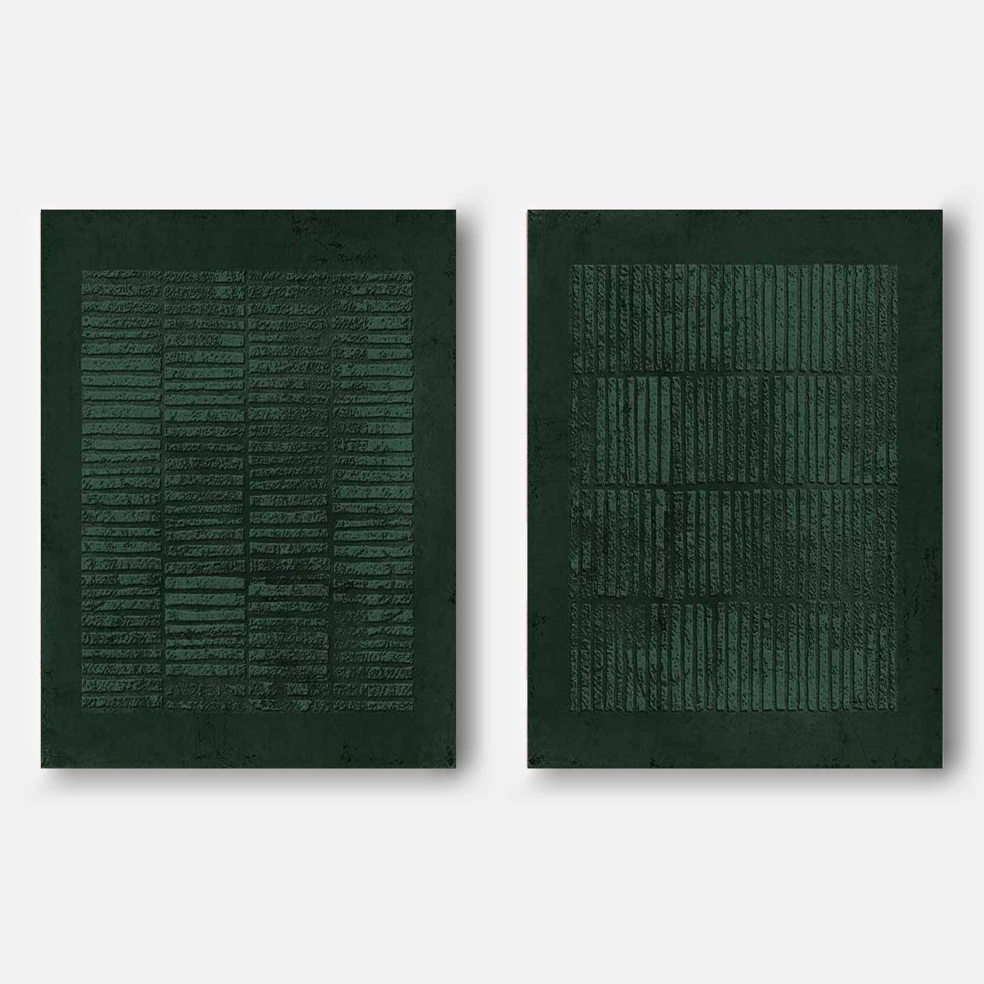 Large Green 3D Abstract Art Wabi-Sabi Wall Art Textured Wall Art Minimalist canvas Painting Set of 2