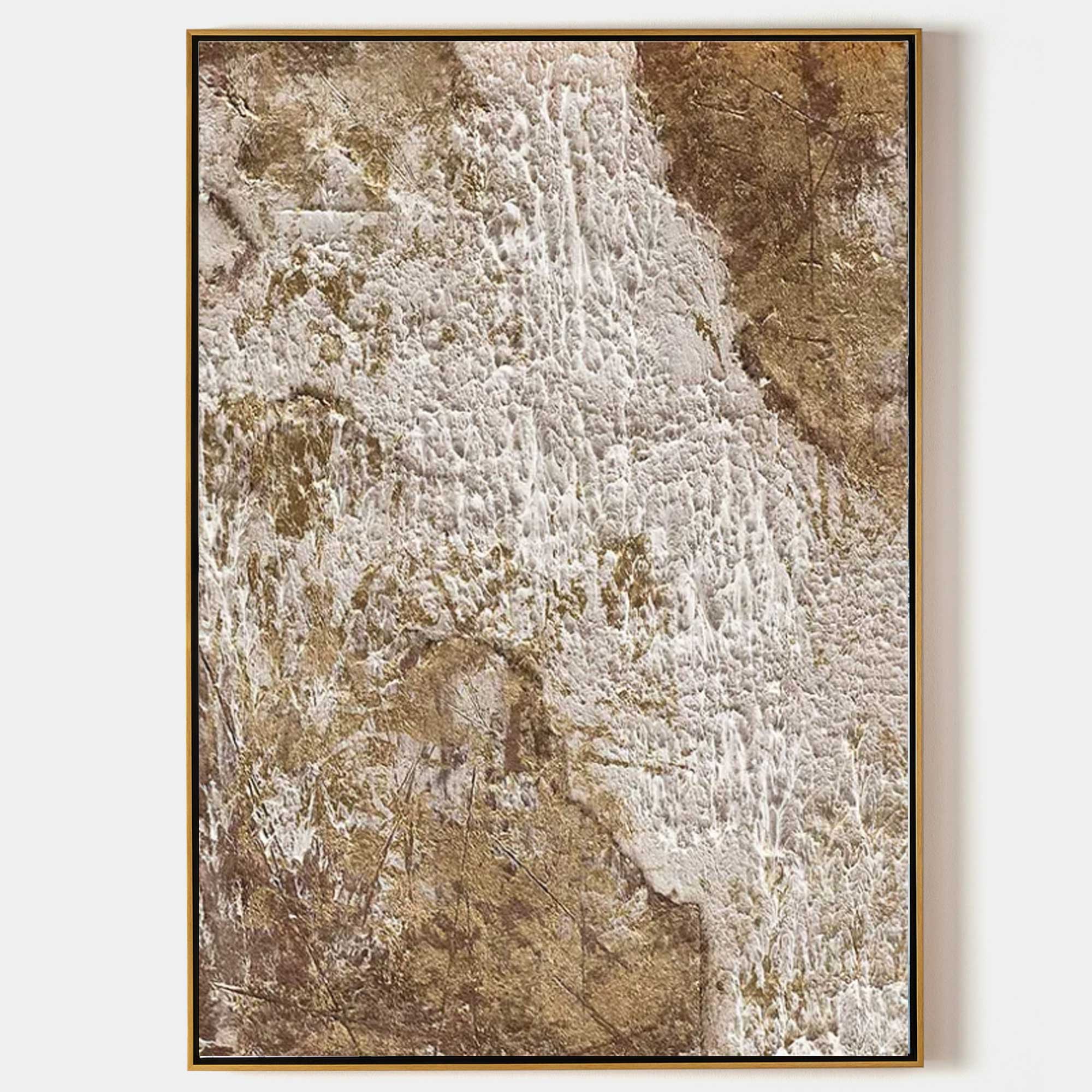 Brown Abstract Oil Painting 3D Textured Acrylic Painting on Canvas Brown Minimalist Wall Art