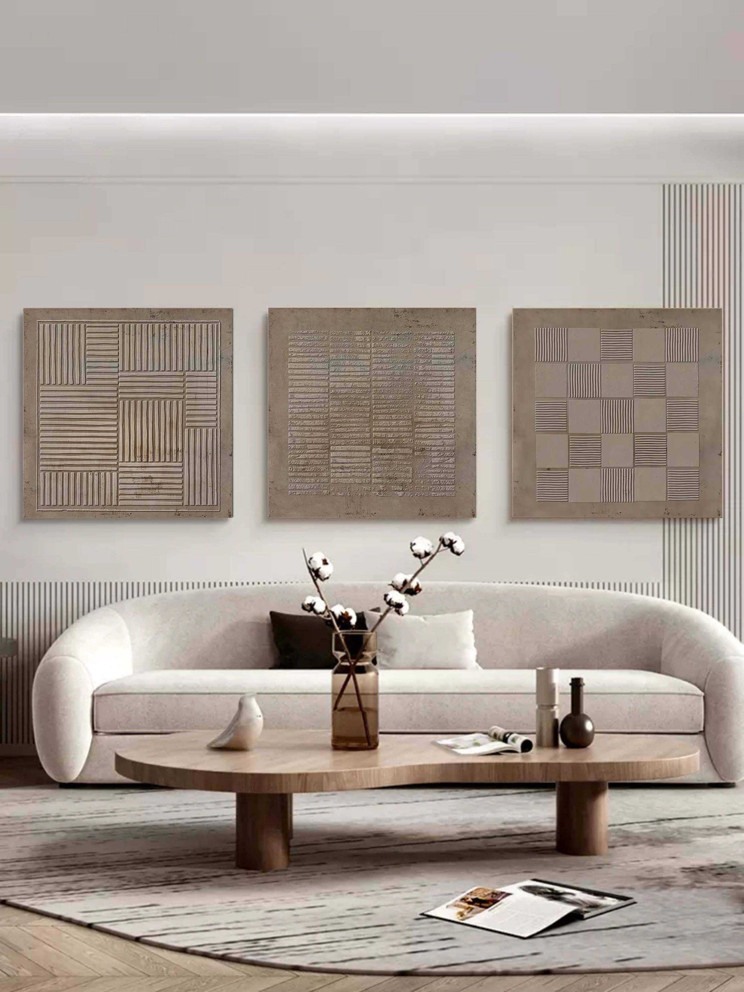 Brown 3D Abstract Art Textured Wall Art Wabi-Sabi Wall Art Minimalist ...