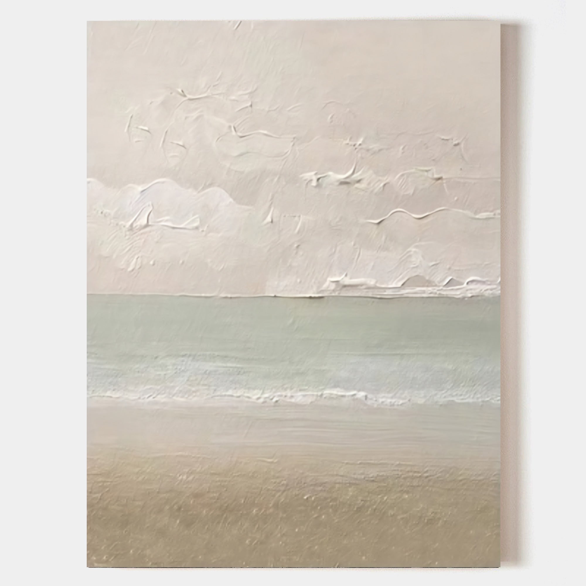 Abstract Cloud and Sea Landscape Painting Wabi Sabi Mural Minimalist ...