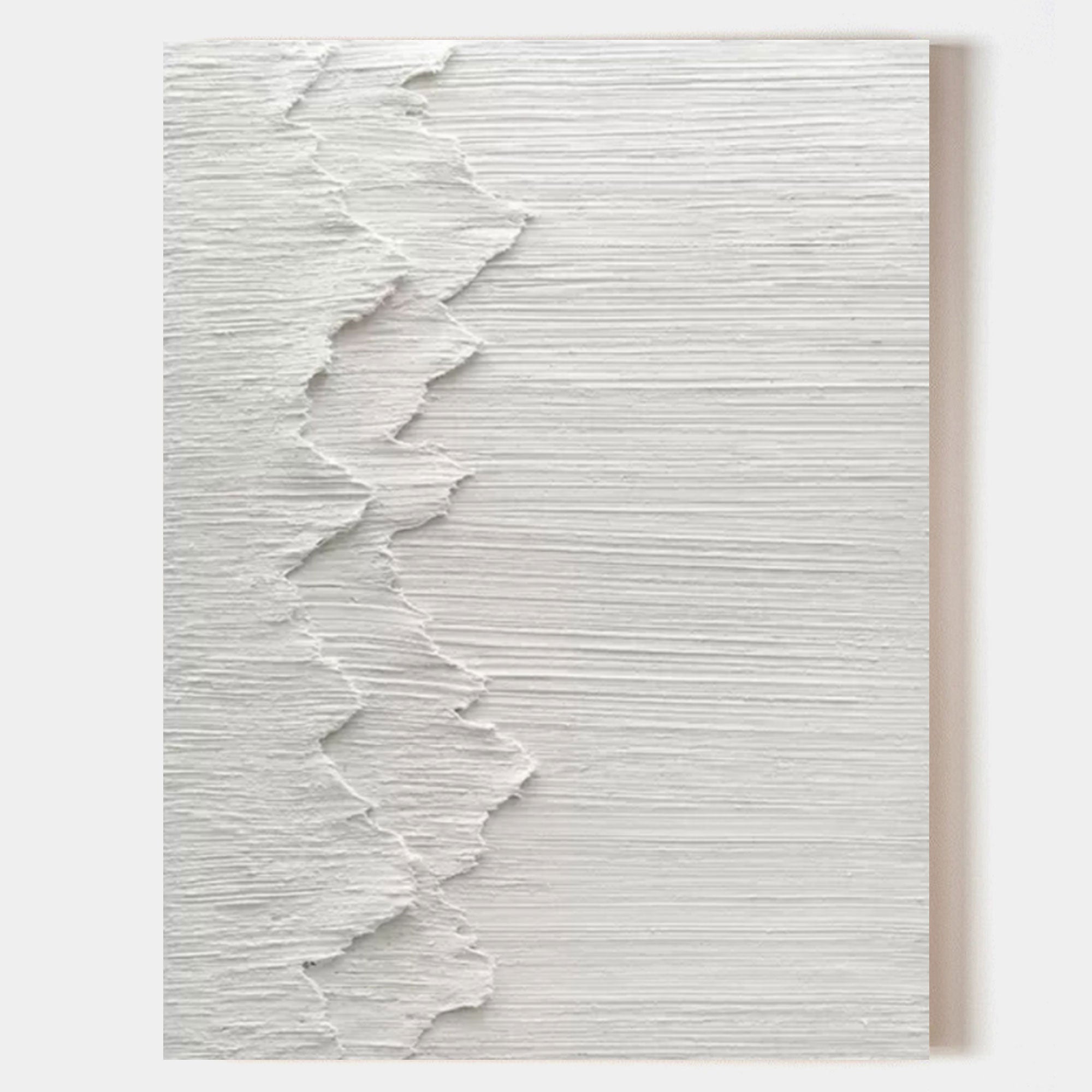 Large White 3D Plaster Abstract Art Textured Wall Art Minimalist Art Living Room Wall Painting