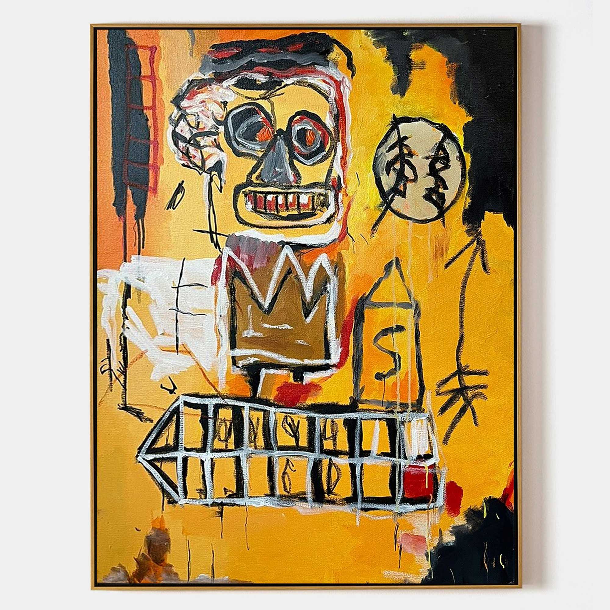 Basquiat abstract art Basquiat artwork Basquiat canvas painting Tribute Basquiat custom graffiti art