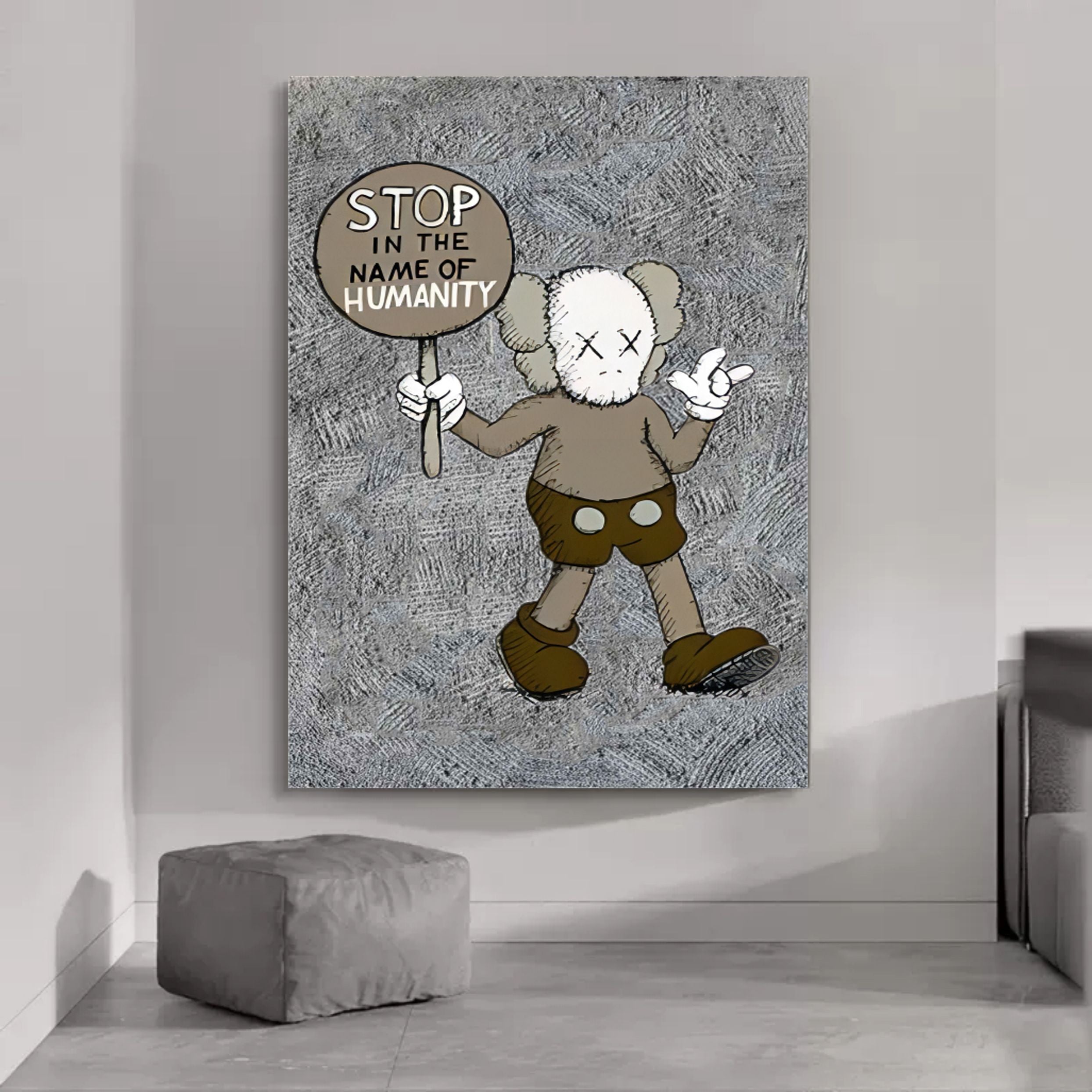 Large KAWS Painting KAWS Pop Art KAWS Canvas Art KAWS Wall Art KAWS Artwork On sale