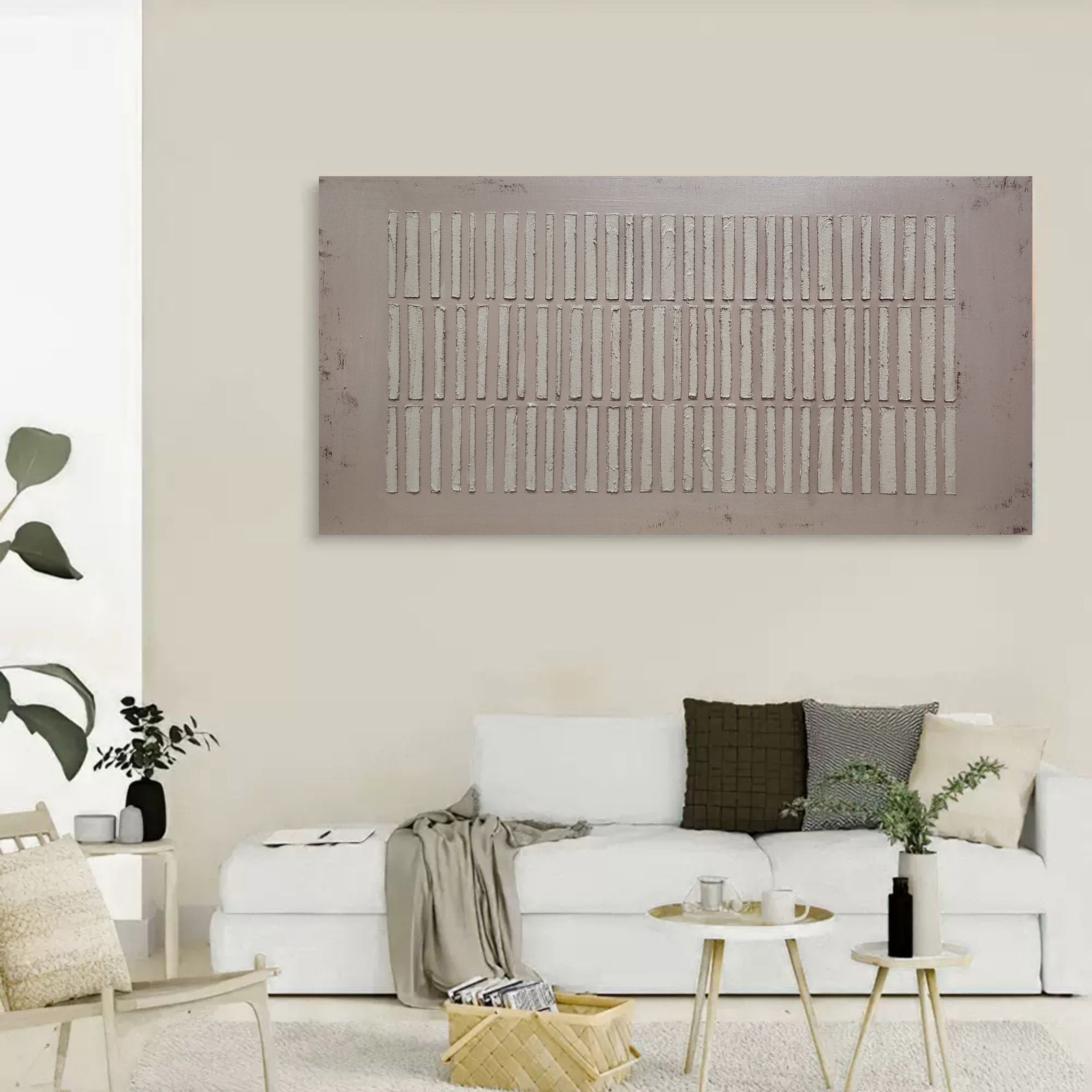 Large 3D Brown Abstract Oil Painting 3D Brown Abstract Art on Canvas 3D Minimalist Wall Art Decor Idea