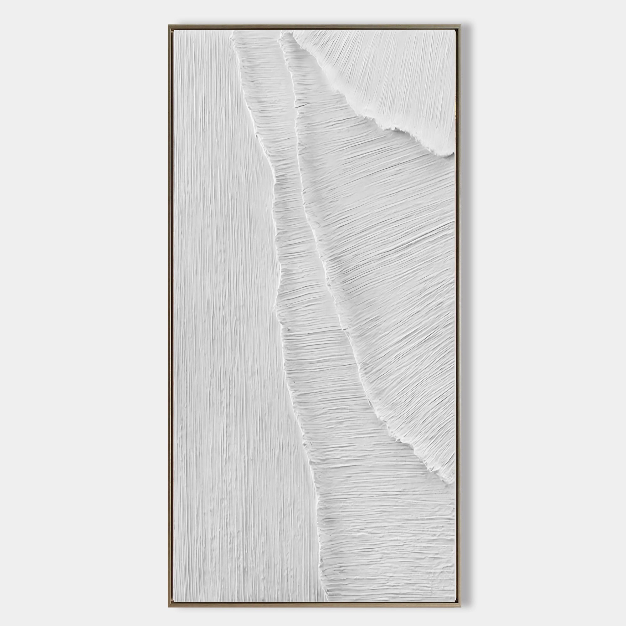 Large 3D White Abstract Canvas Painting WabiSabi Wall Art Texture Art Minimalist Painting Home Decor