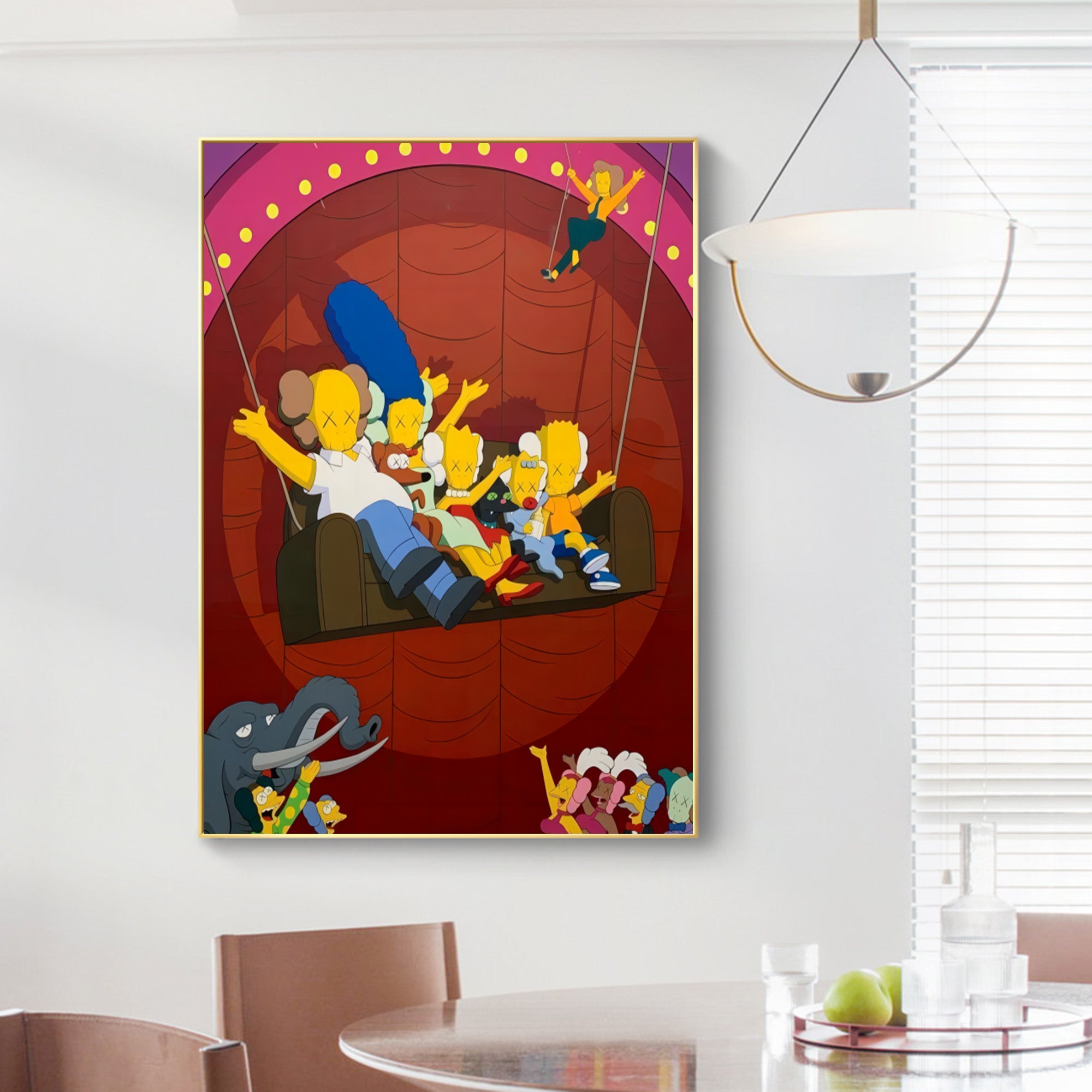 Kaws large colorful pop art Kaws large colorful pop painting Kaws pop wall art Kaws family cartoon art