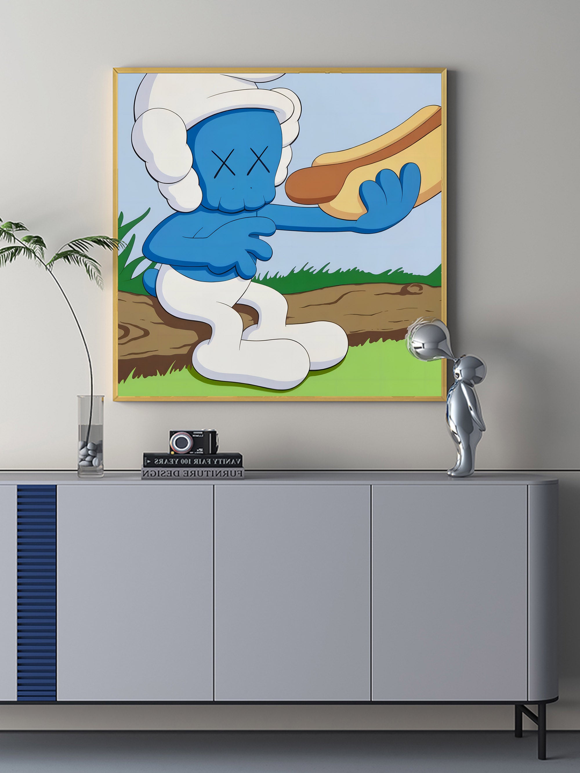 Kaws Colorful Pop Painting Kaws Pop Wall Art Kaws Textured Wall Painting Kaws Home Decor Painting