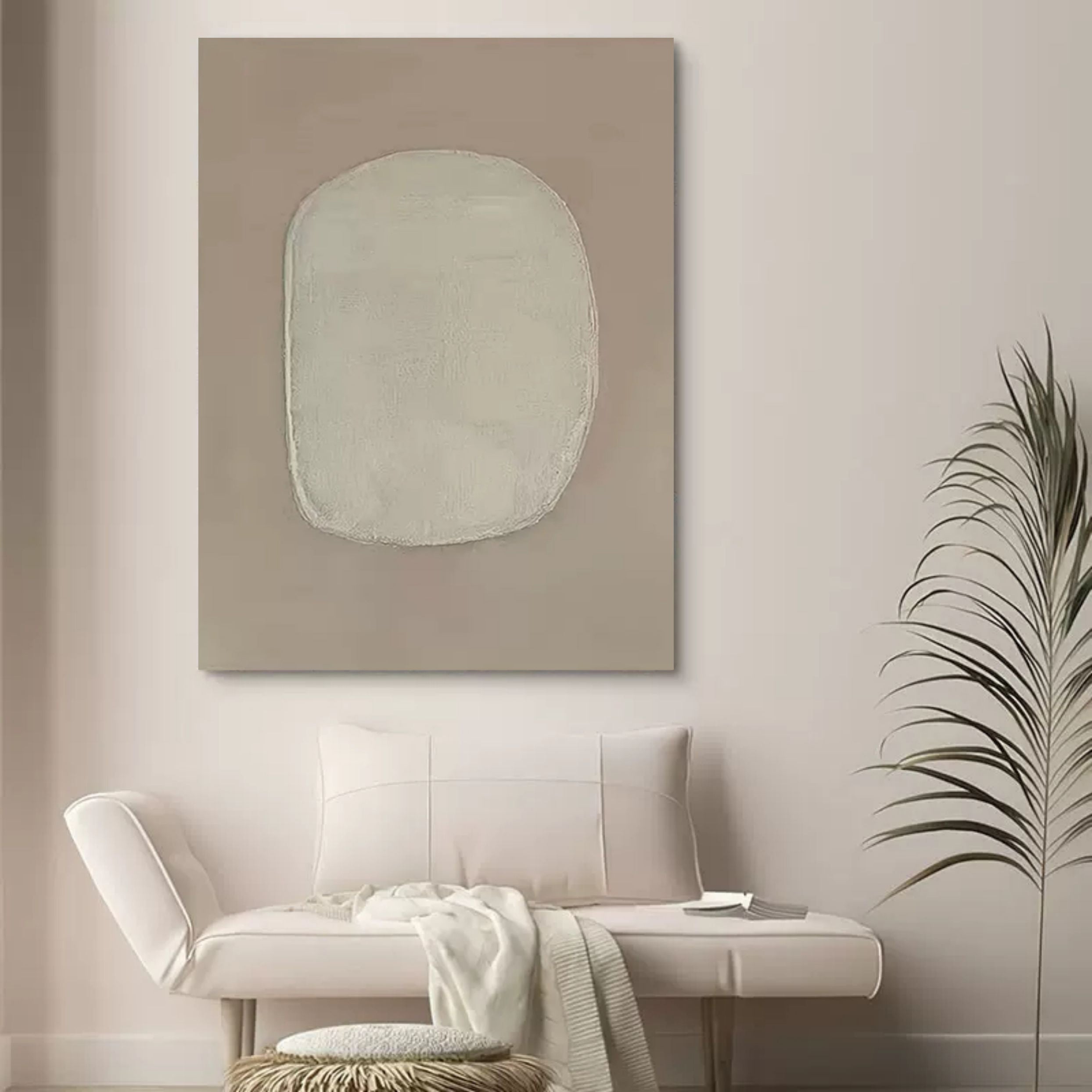 Large Gray 3D Abstract Painting Wabi-Sabi Wall Art Gray Minimalist Canvas Art Textured Wall Painting