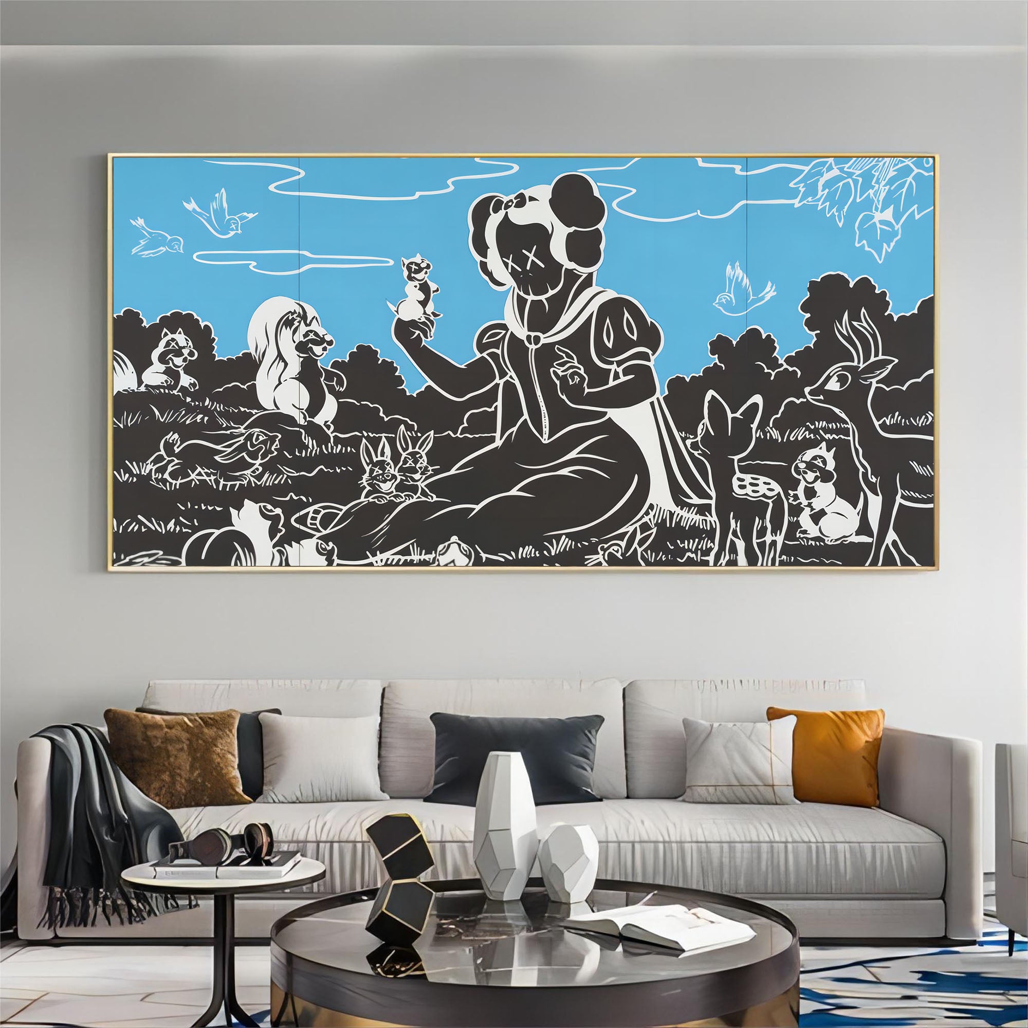 Kaws Large Pop Art Kaws Large Pop Painting Kaws Large Texture Wall Art Large Cartoon Painting