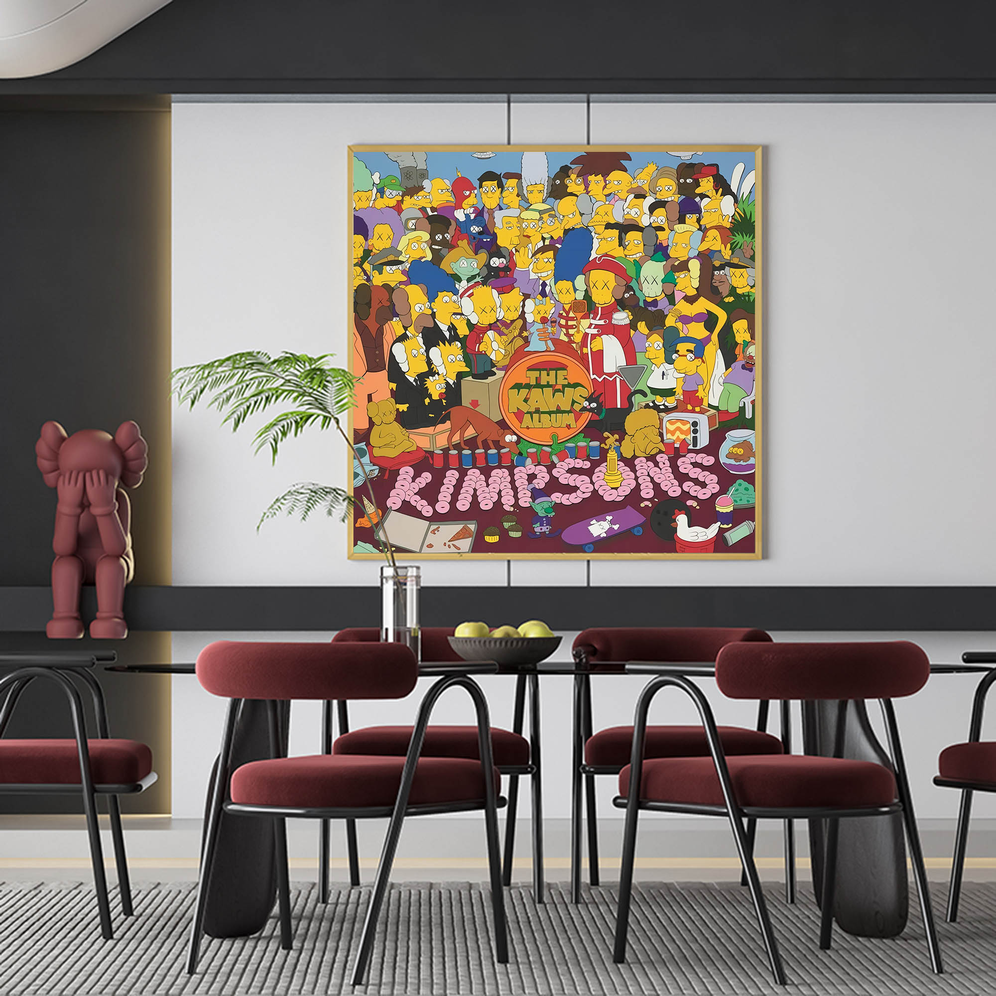 Kaws Colorful Paintings Kaws Colorful Wall Art Kaws Colorful Pop Art Kaws Home Wall Decor Paintings