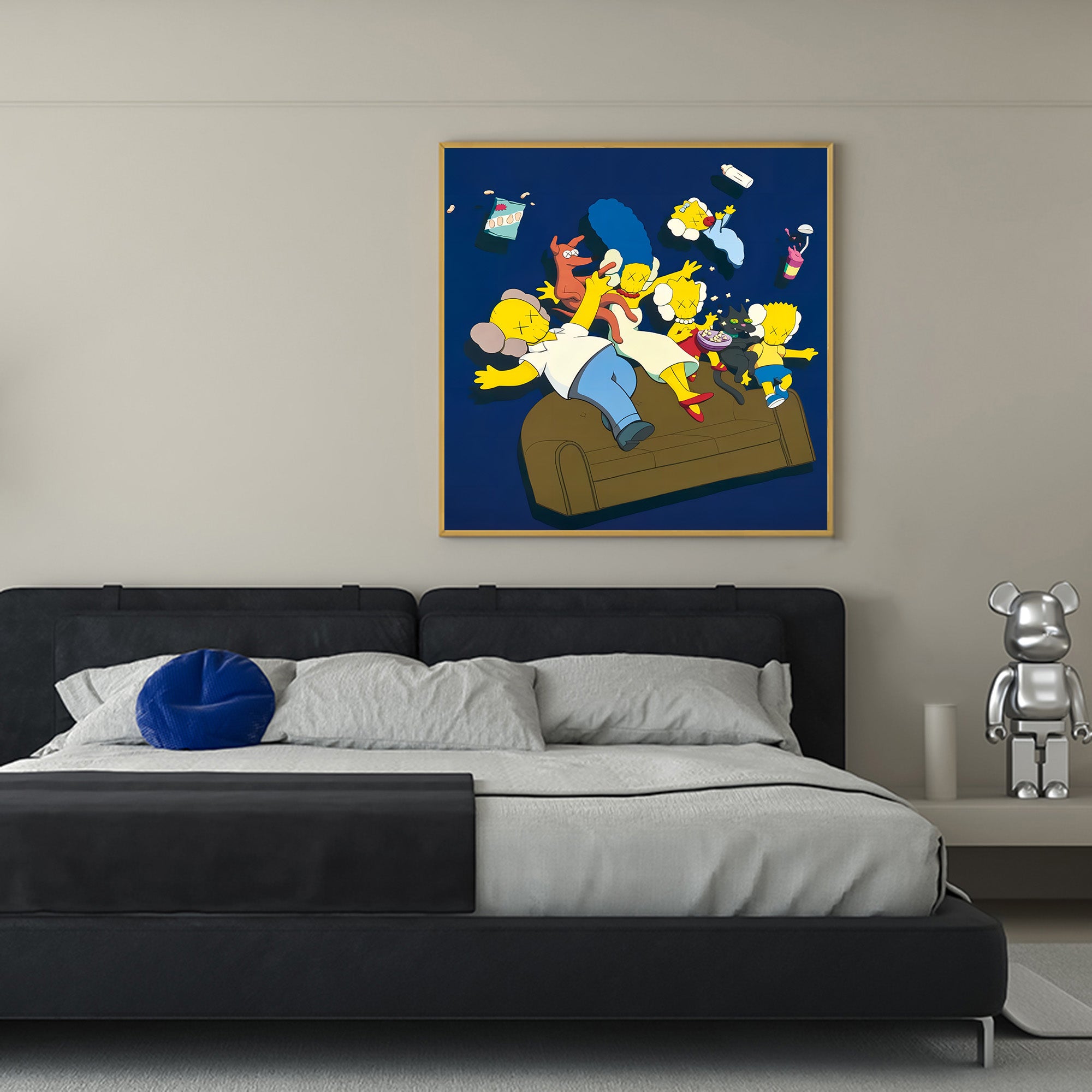 Kaws colorful pop paintings Kaws colorful pop art Kaws pop wall art Kaws cartoon art Kaws artwork