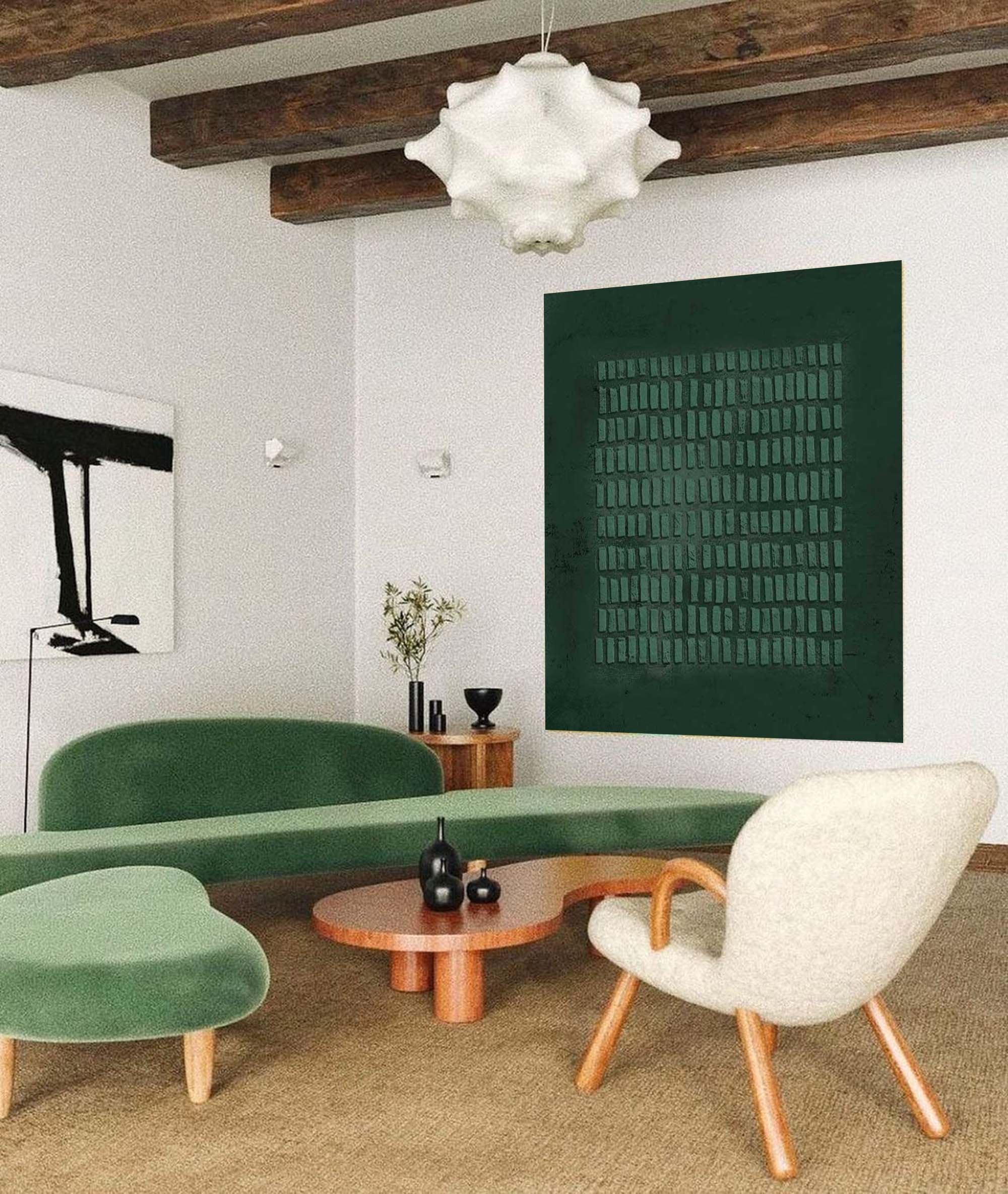 Green painting green abstract art canvas green abstract art canvas Wabi-Sabi Wall Art minimalist painting 3d texture wall art green wall art