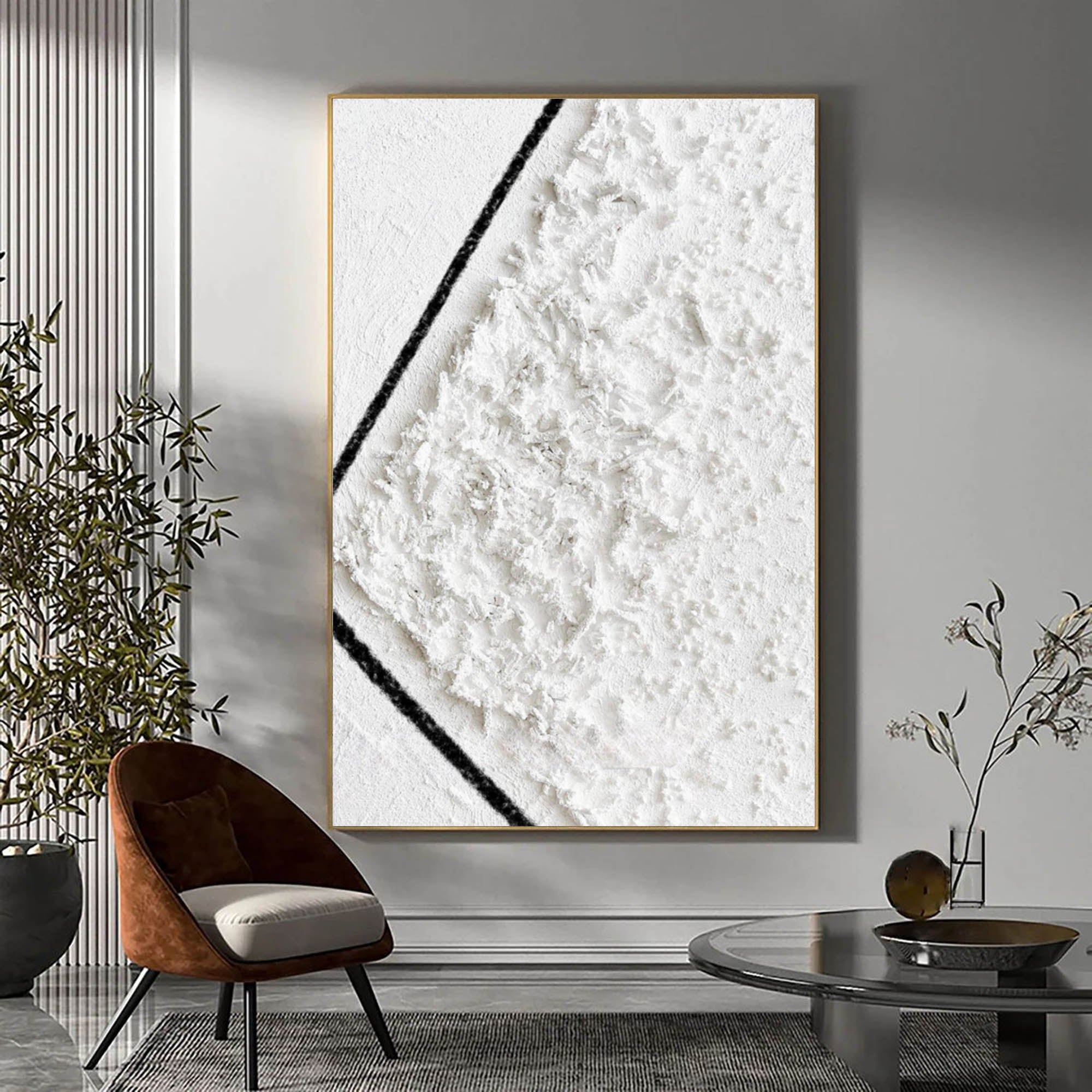 Large White 3D Abstract Art Textured Wall Art Plaster Wall Art Minimalist Art knife Painting on sale